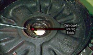Image of a dislodged bearing shield