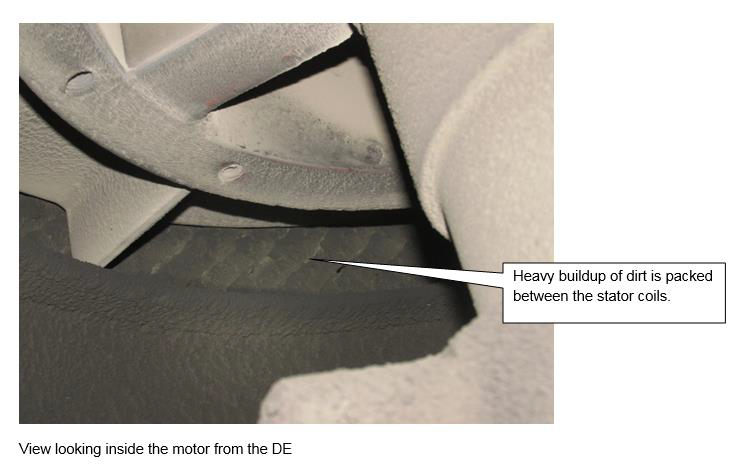 Boiler feed pump motor contamination between stator coils