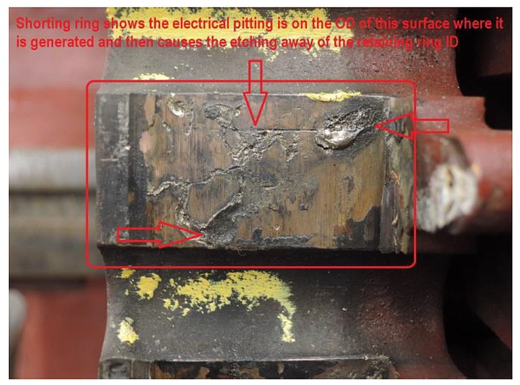 Shorting ring electrical pitting
