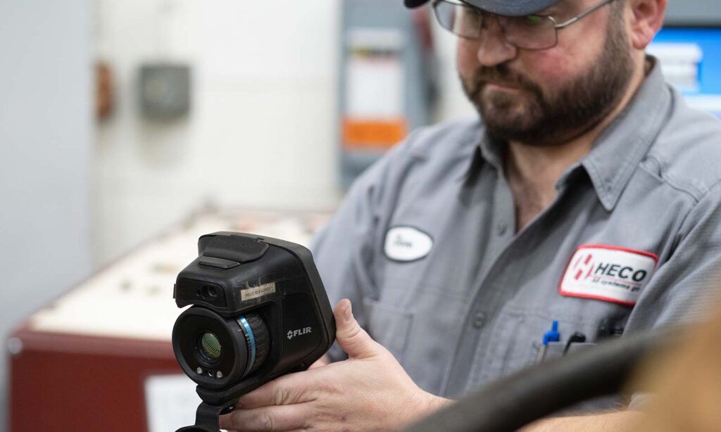 technician testing a motor