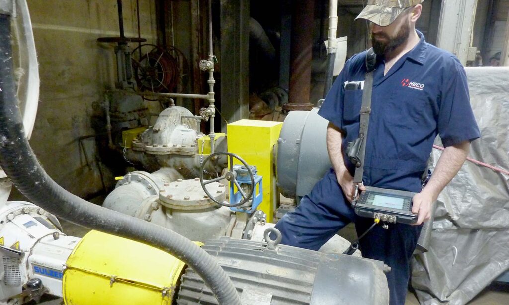 HECO technician performing field service for a water pump
