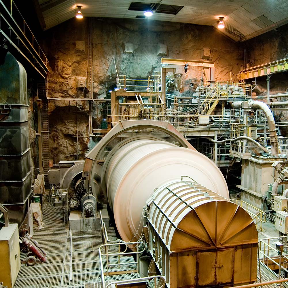 Ball mill in an underground mine