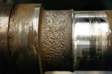 Skid marks show up on the shaft journal when a motor is out-of-tolerance.
