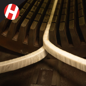 A coil being placed in an armature